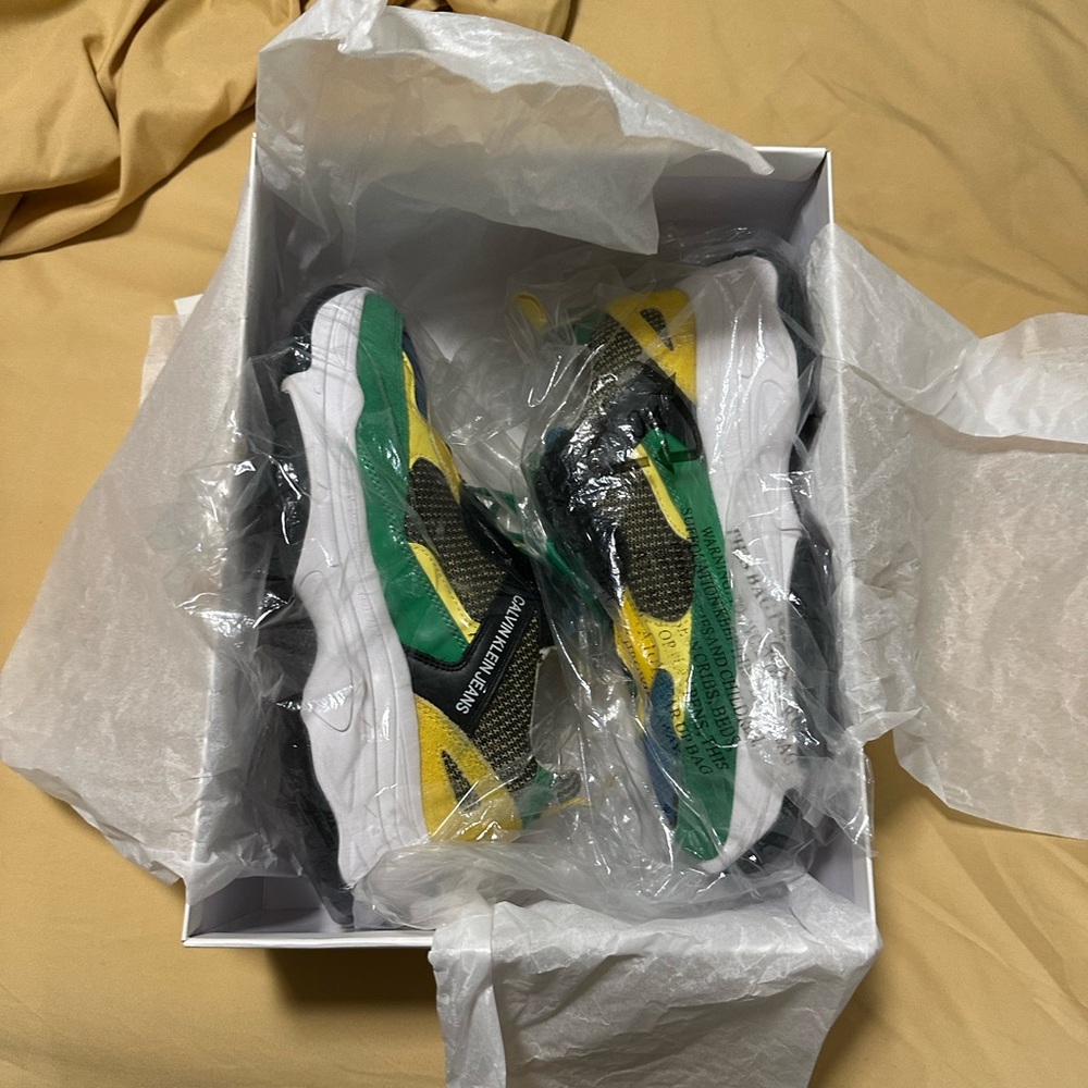 Calvin Klein Green and Yellow Athletic Shoes